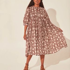 NWT Daughters of India Kyra Midi Dress in Wine